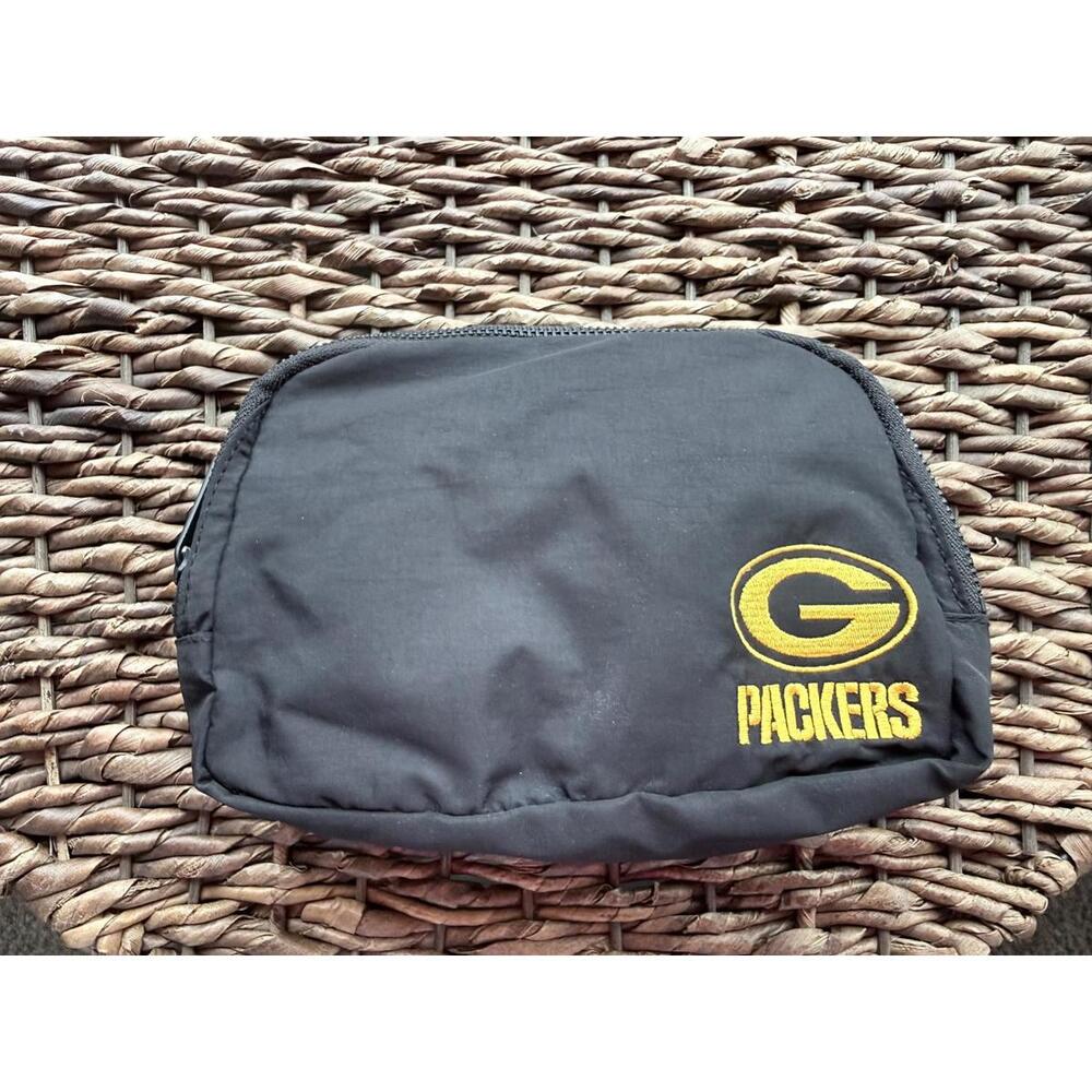 Green Bay Packers Black Belt Bag with Adjustable Strap